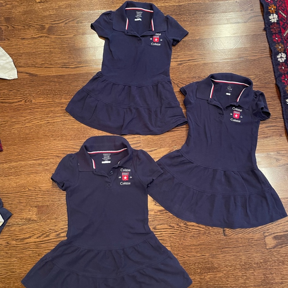 Set of three creme de la creme uniform polo dresses